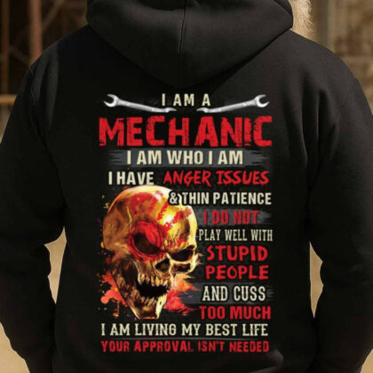 I Am A Mechanic Skull Attitude