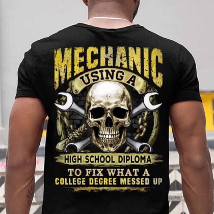 Mechanic Using A High School Diploma - Skull Mechanic